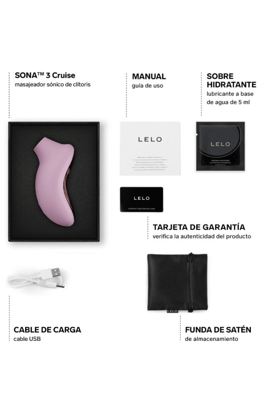 LELO - SONA 3 CRUISE MASSAGGIATORE CLITORIDEO SONICO ROSA CHIARO