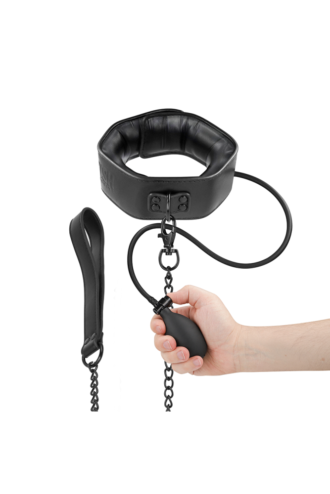 FETISH SUBMISSIVE BONDAGE - COLLARE GONFIABILE DA STRANGOLAMENTO CON CATENA