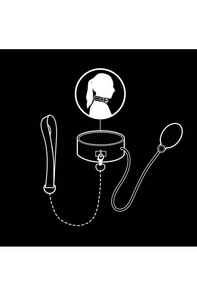 FETISH SUBMISSIVE BONDAGE - COLLARE GONFIABILE DA STRANGOLAMENTO CON CATENA