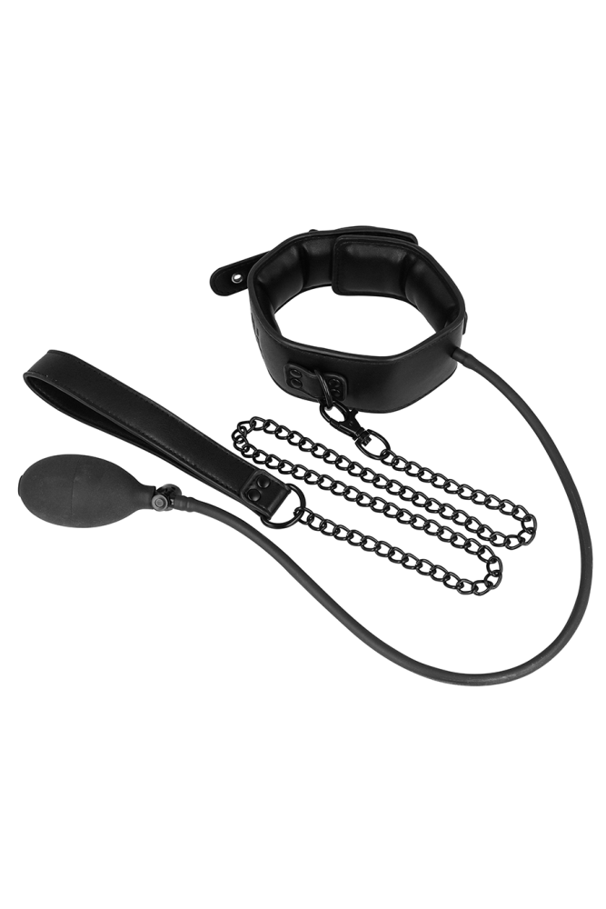 FETISH SUBMISSIVE BONDAGE - COLLARE GONFIABILE DA STRANGOLAMENTO CON CATENA