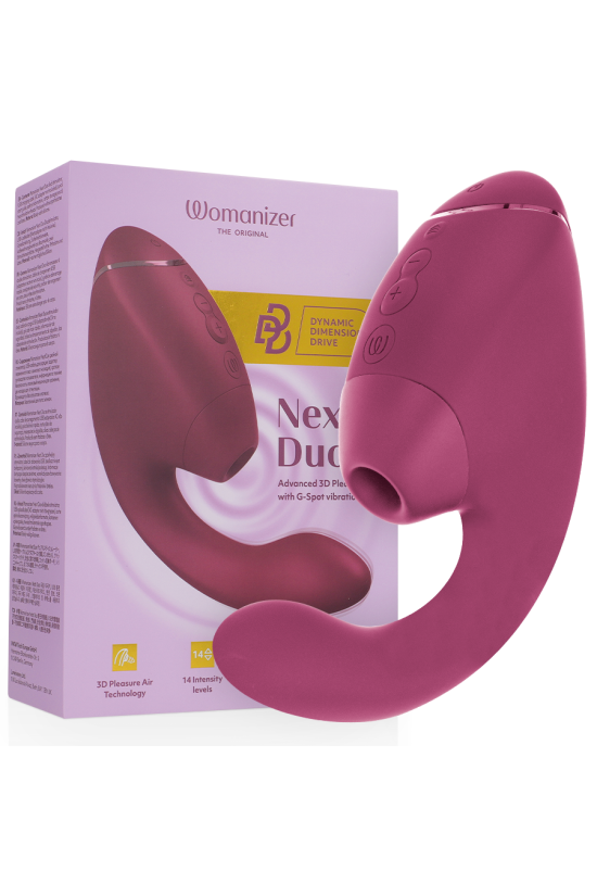 WOMANIZER - DUO NEXT STIMOLATORE DOPPIO CLITORIDEO E PUNTO G ROSA SCURO