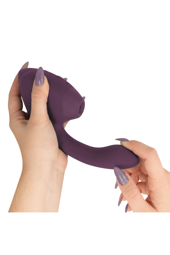WOMANIZER - DUO NEXT STIMOLATORE DOPPIO CLITORIDEO E PUNTO G VIOLA SCURO
