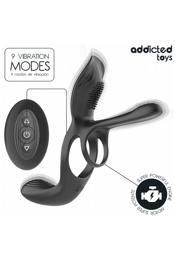 ADDICTED TOYS - DOPPIO ANELLO PER PENE CON STIMOLATORE CLITORIDEO