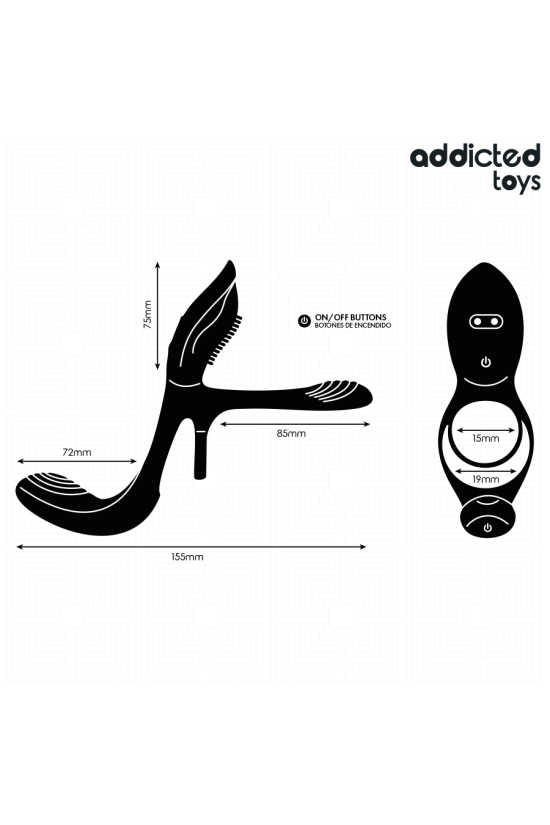 ADDICTED TOYS - DOPPIO ANELLO PER PENE CON STIMOLATORE CLITORIDEO