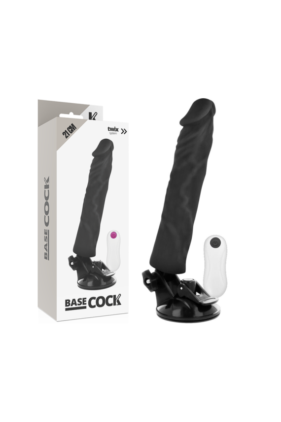 BASECOCK - VIBRATORE REALISTICO TELECOMANDO NERO 21 CM -O- 4 CM
