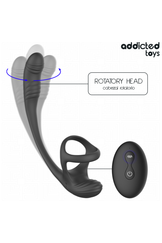 ADDICTED TOYS - PLUG ANALE CON VIBRAZIONE E OSCILLAZIONE A 360º E STIMOLATORE DEI TESTICOLI