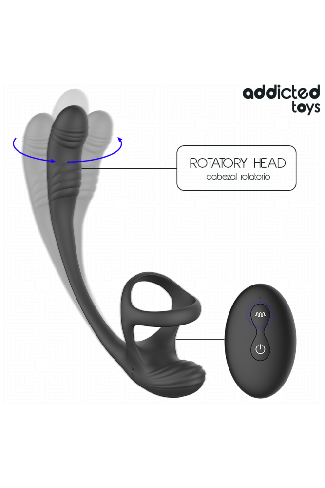 ADDICTED TOYS - PLUG ANALE CON VIBRAZIONE E OSCILLAZIONE A 360º E STIMOLATORE DEI TESTICOLI