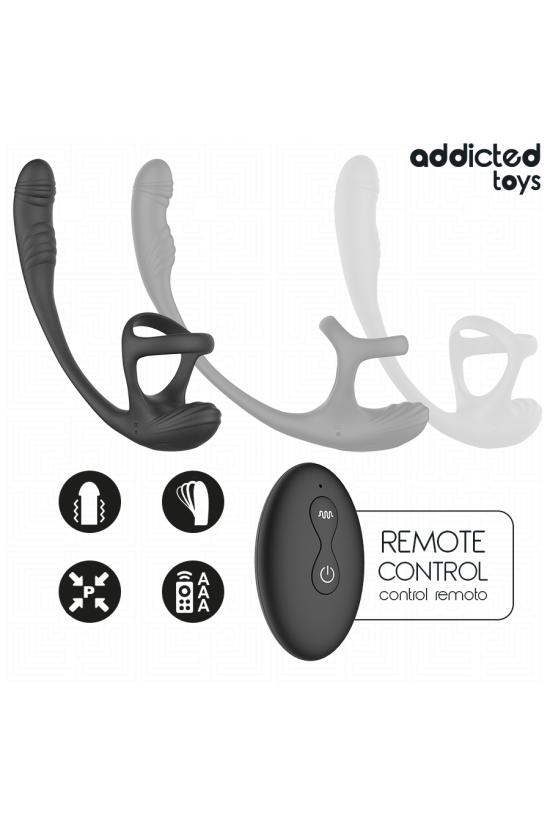 ADDICTED TOYS - PLUG ANALE CON VIBRAZIONE E OSCILLAZIONE A 360º E STIMOLATORE DEI TESTICOLI