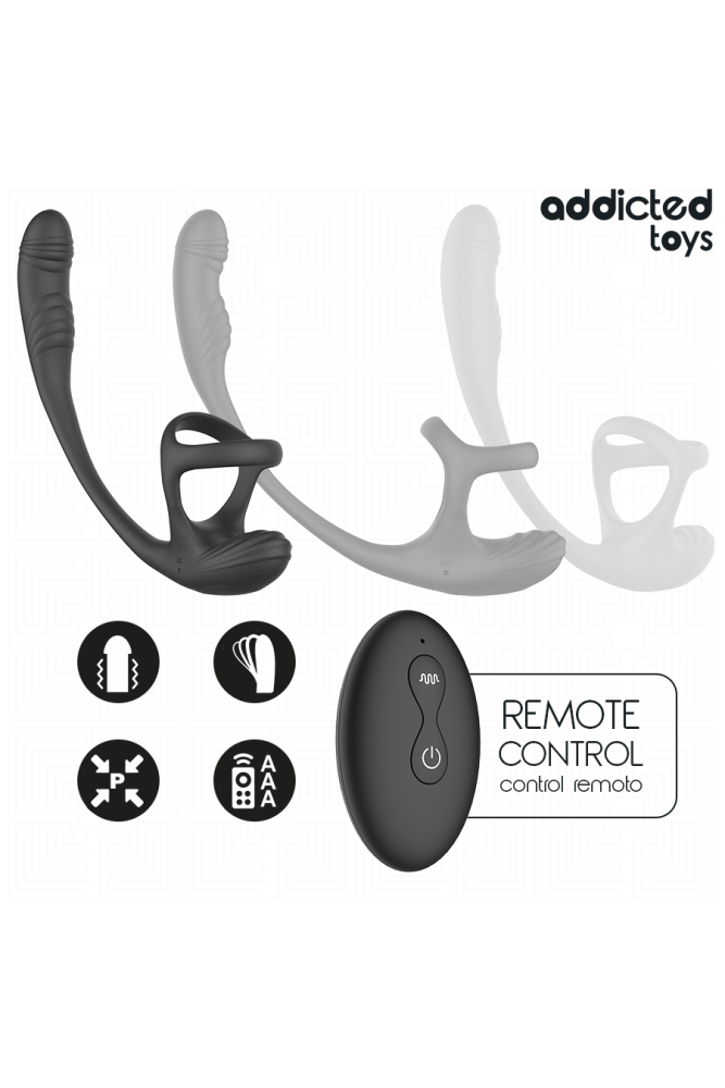 ADDICTED TOYS - PLUG ANALE CON VIBRAZIONE E OSCILLAZIONE A 360º E STIMOLATORE DEI TESTICOLI