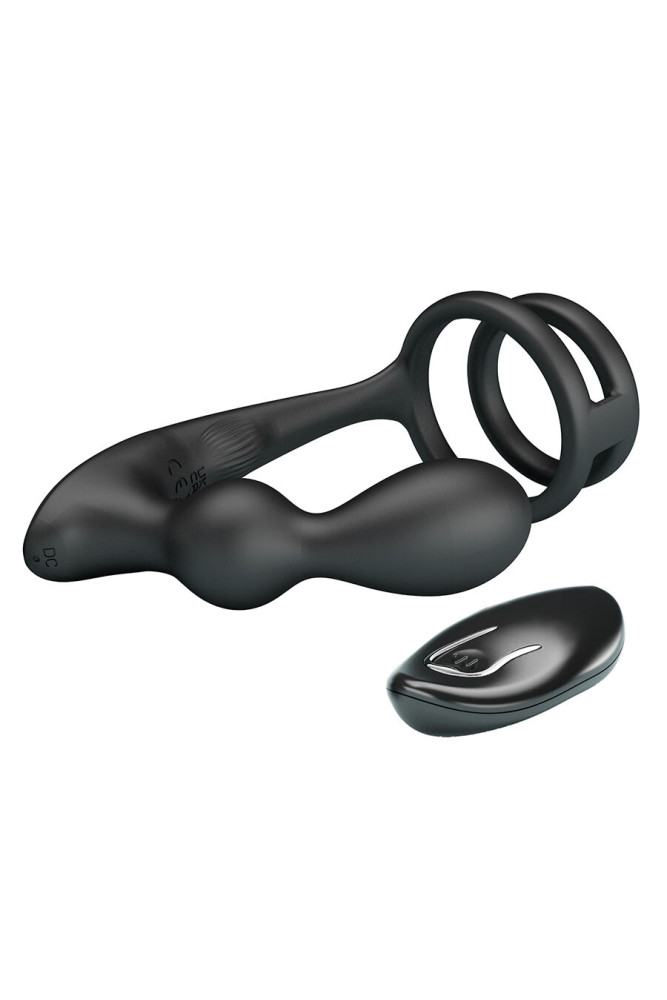 MR PLAY - PLUG ANALE VIBRANTE CON ANELLO PER PENE E TELECOMANDO