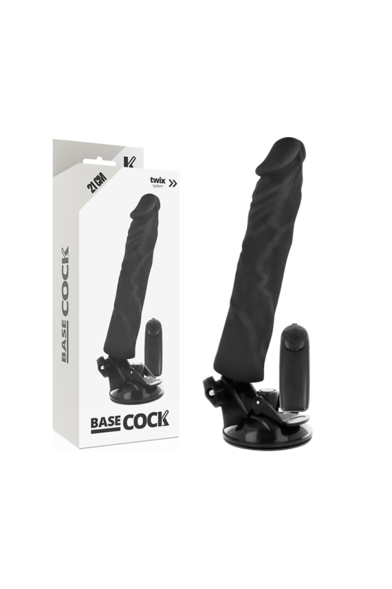 BASECOCK - VIBRATORE REALISTICO TELECOMANDO NERO 21 CM -O- 4 CM