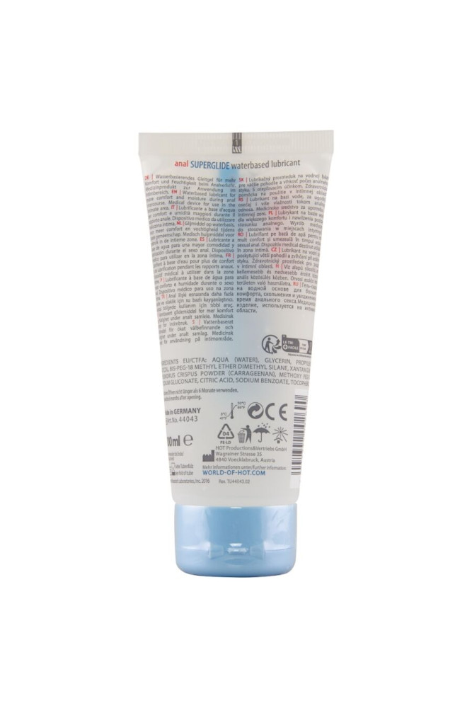 HOT - ANAL SUPERGLIDE LIQUID PLEASURE LUBRIFICANTE A BASE D'ACQUA 100 ML