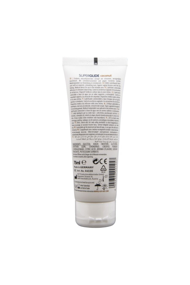 HOT - SUPERGLIDE LUBRIFICANTE COMMESTIBILI A BASE D'ACQUA DI COCCO 75 ML