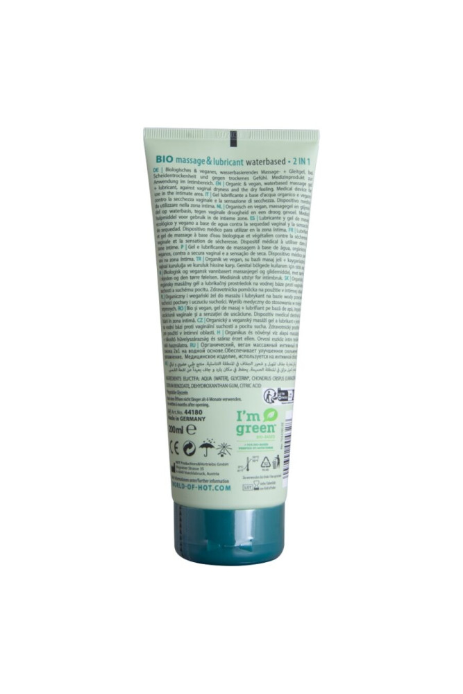 HOT - BIO MASSAGGIO E LUBRIFICANTE A BASE D'ACQUA 2 IN 1 200 ML