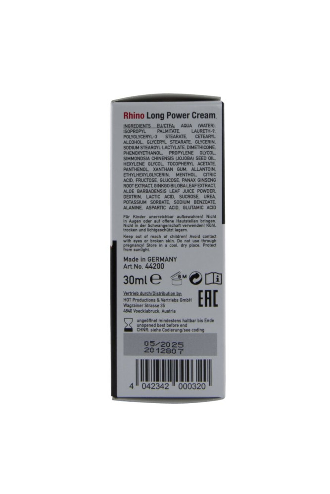 HOT - RHINO LONG POWER CREAM 30 ML