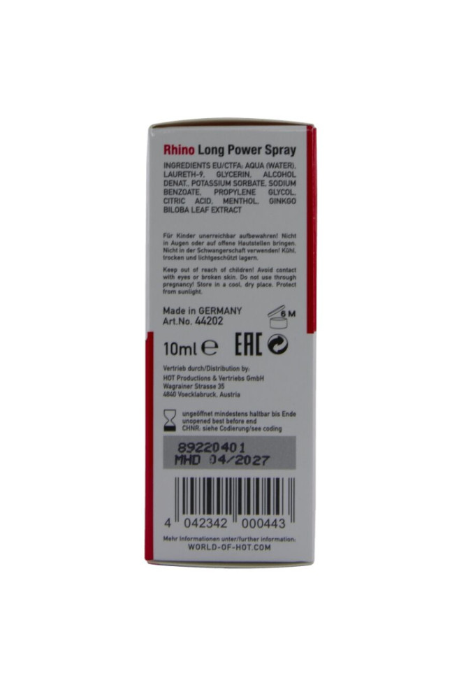 HOT - RHINO SPRAY A LUNGA POTENZA 10 ML