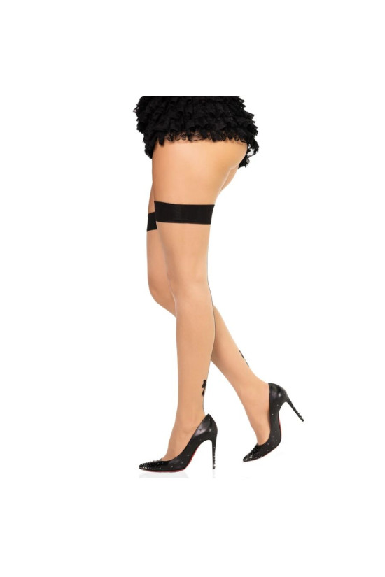 LEG AVENUE - 1963 CALZE CON RIGA POSTERIORE IN SPANDEX NERE - TAGLIA UNICA