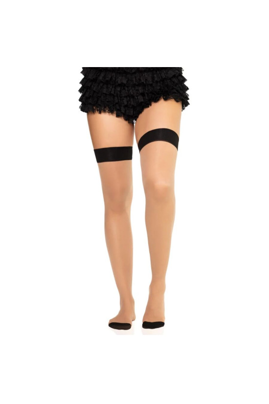 LEG AVENUE - 1963 CALZE CON RIGA POSTERIORE IN SPANDEX NERE - TAGLIA UNICA