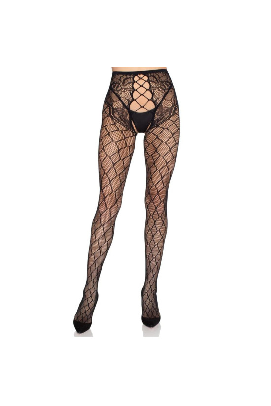 LEG AVENUE - COLLANT A RETE 1966 CON SLIP SENZA CAVALLO NERO - TAGLIA UNICA