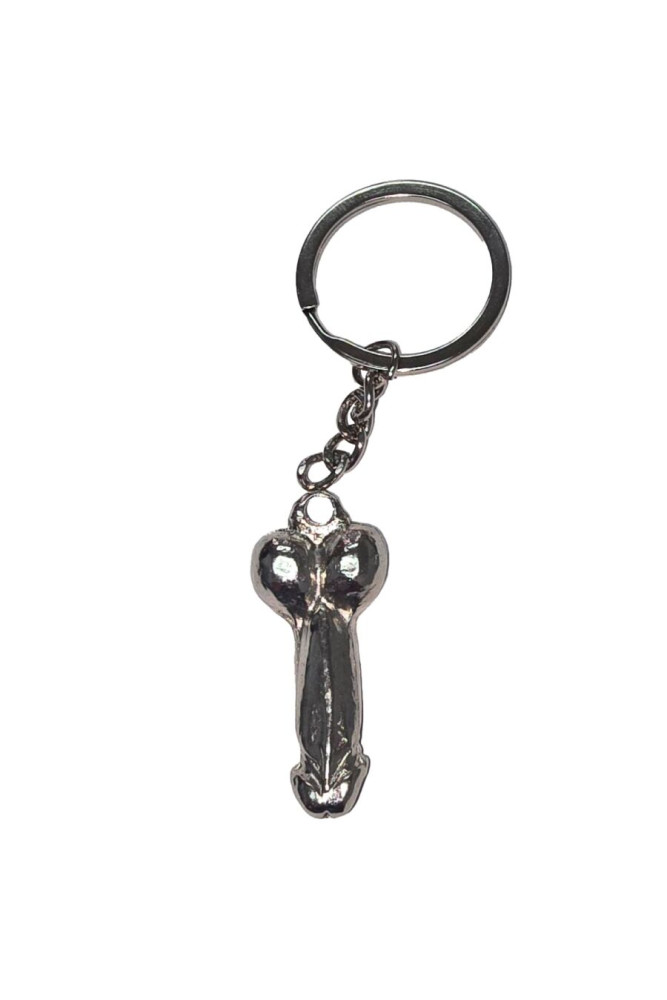 DIABLO PICANTE - PORTACHIAVI PENE IN METALLO ARGENTO
