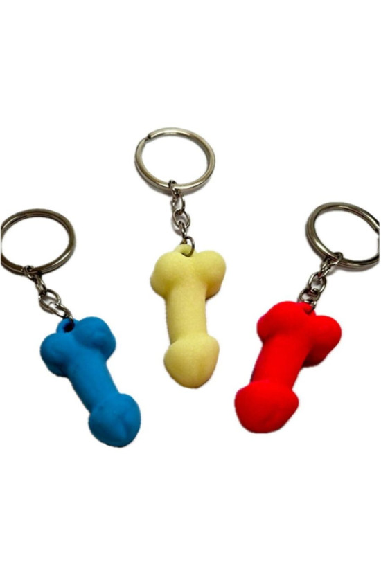 DIABLO PICANTE - PORTACHIAVI A FORMA DI PENE IN SILICONE COLORE FOSFORESCENTE ASSORTITO