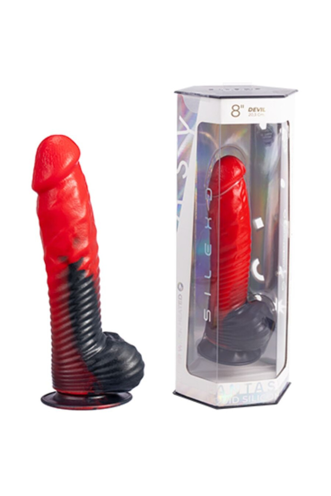 SILEXD - DEVIL DILDO FANTASY SILICONE LIQUIDO TERMOREATTIVO ROSSO NERO 20