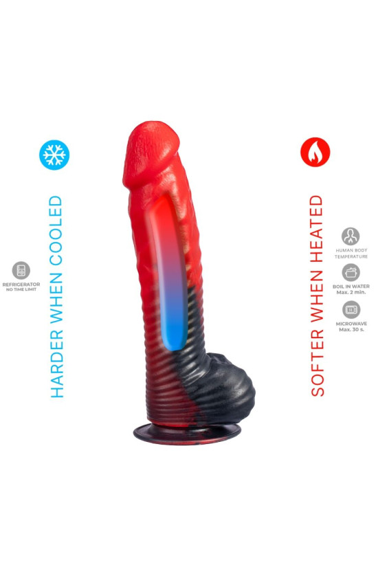 SILEXD - DEVIL DILDO FANTASY SILICONE LIQUIDO TERMOREATTIVO ROSSO NERO 20
