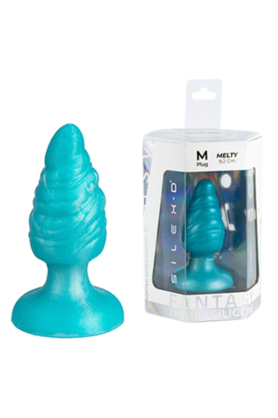 SILEXD - MELTY ANAL PLUG FANTASY SILICONE LIQUIDO TERMOREATTIVO BLU CELESTE 9