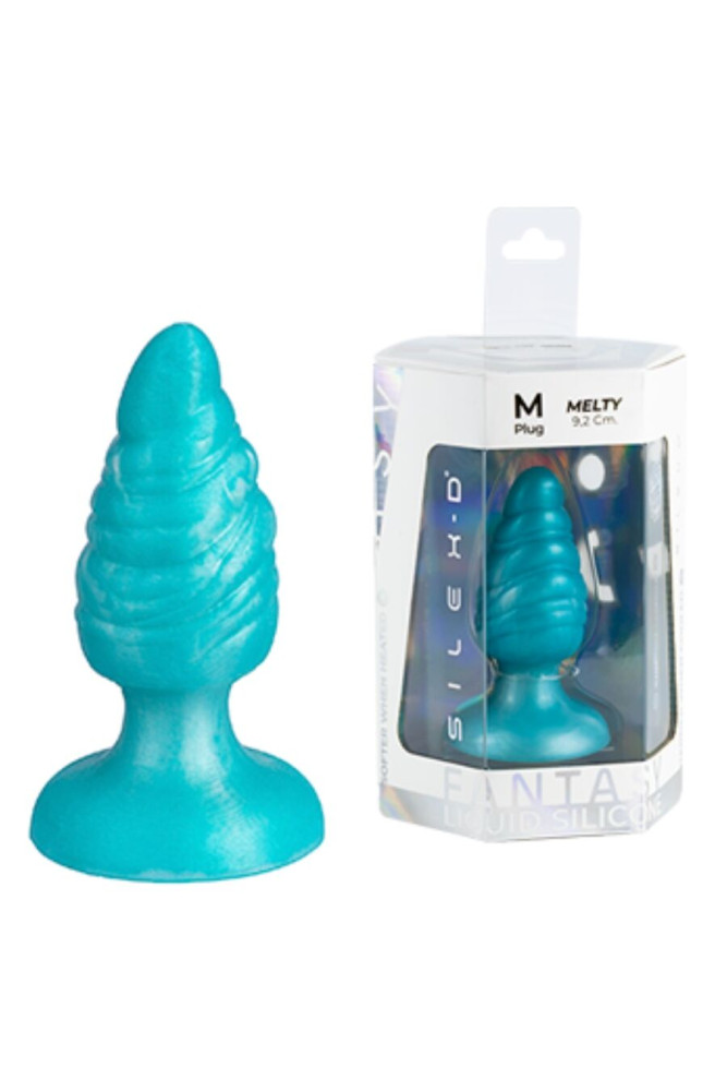 SILEXD - MELTY ANAL PLUG FANTASY SILICONE LIQUIDO TERMOREATTIVO BLU CELESTE 9