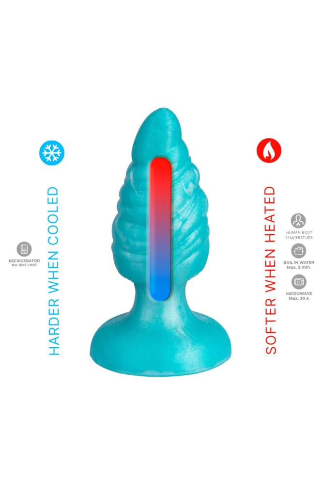 SILEXD - MELTY ANAL PLUG FANTASY SILICONE LIQUIDO TERMOREATTIVO BLU CELESTE 9