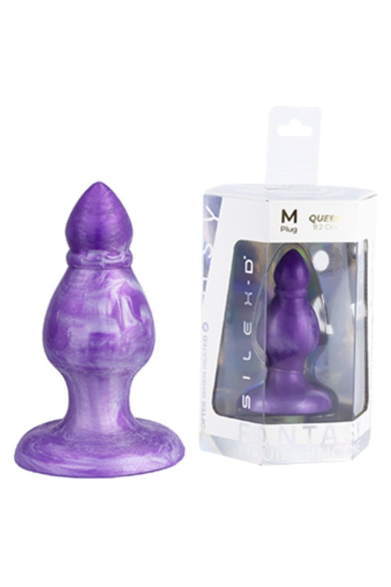 SILEXD - QUEEN ANAL PLUG FANTASY SILICONE LIQUIDO TERMOREATTIVO VIOLA 9