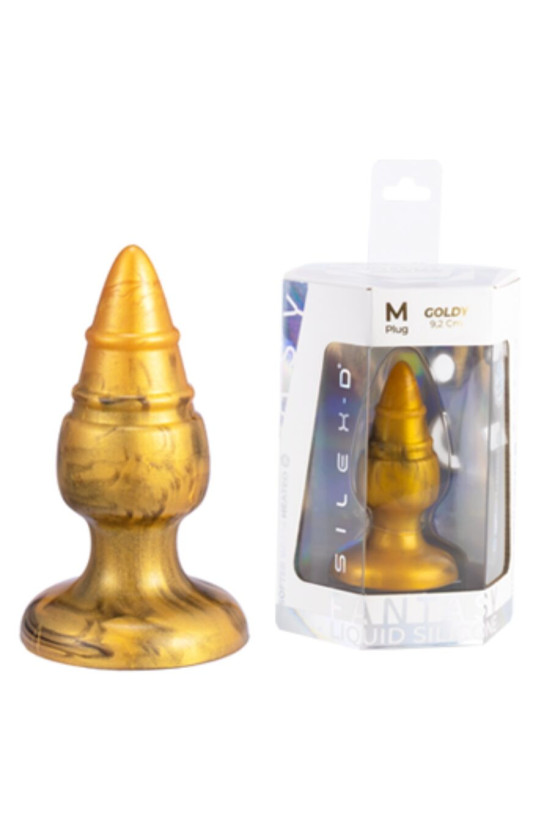 SILEXD - GOLDY ANAL PLUG FANTASY SILICONE LIQUIDO TERMOREATTIVO DORATO 9