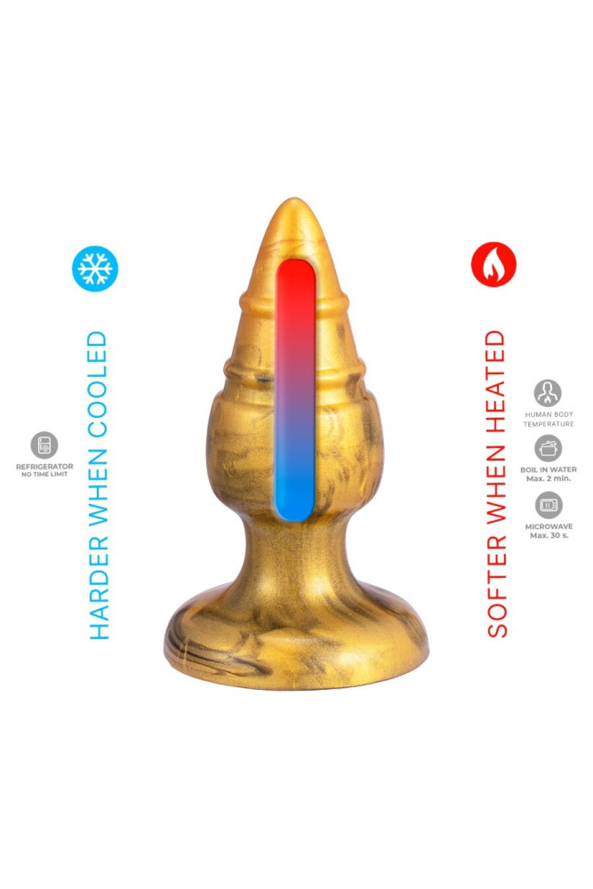 SILEXD - GOLDY ANAL PLUG FANTASY SILICONE LIQUIDO TERMOREATTIVO DORATO 9