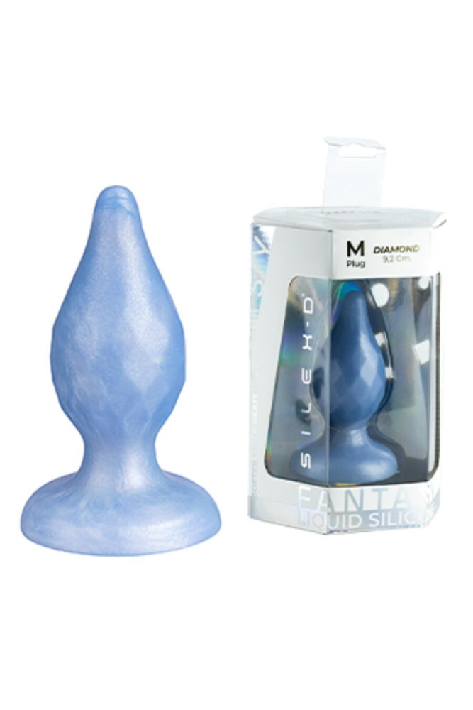 SILEXD - DIAMOND ANAL PLUG FANTASY SILICONE LIQUIDO TERMOREATTIVO BLU PERLA 9