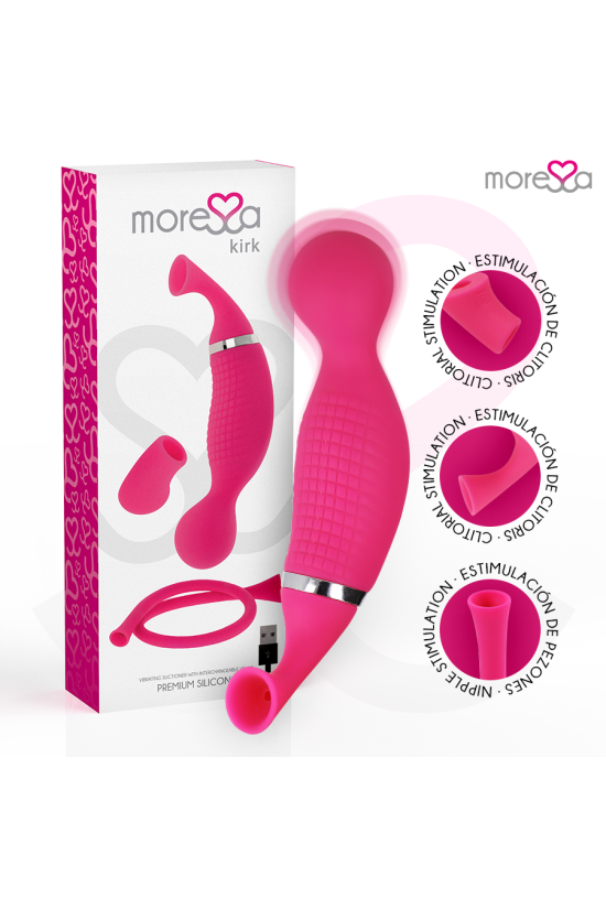 MORESSA - KIRK DUO ASPIRAZIONE + MASSAGGIATORE MULTI-PERFORMANCE IN SILICONE PREMIUM RICARICABILE