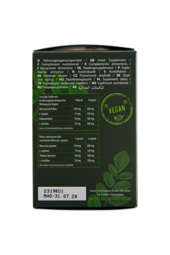 HOT - MORINGA MEN CAPS UOMO 60 UNITÀ