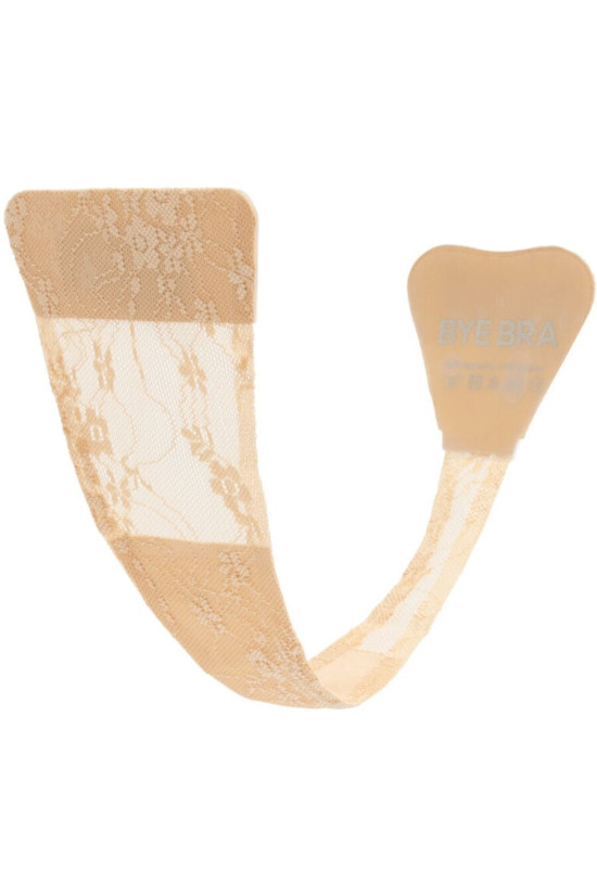 BYE-BRA - TANGA ADHESIVO ENCAJE BEIGE TALLA ÚNICA