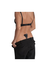 BYE-BRA - TANGA ADHESIVO ENCAJE NEGRO TALLA ÚNICA