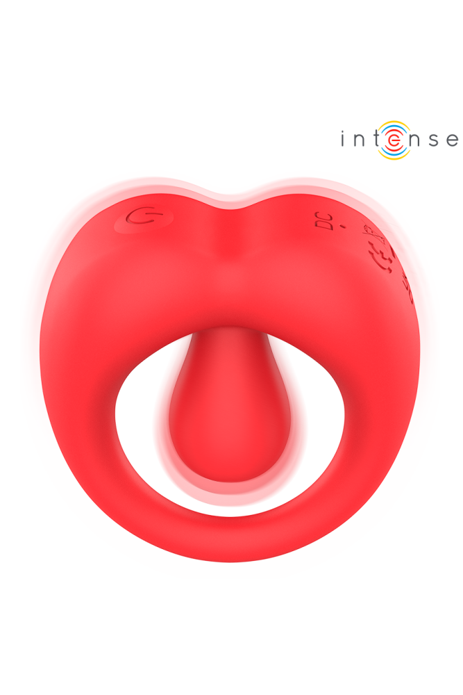 INTENSE - RUSSELL ANILLO VIBRADOR CON ESTIMULACIÓN DE CLÍTORIS ROJO