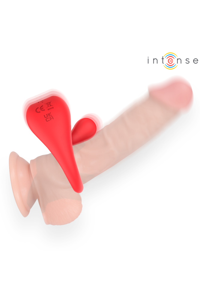 INTENSE - RUSSELL ANILLO VIBRADOR CON ESTIMULACIÓN DE CLÍTORIS ROJO