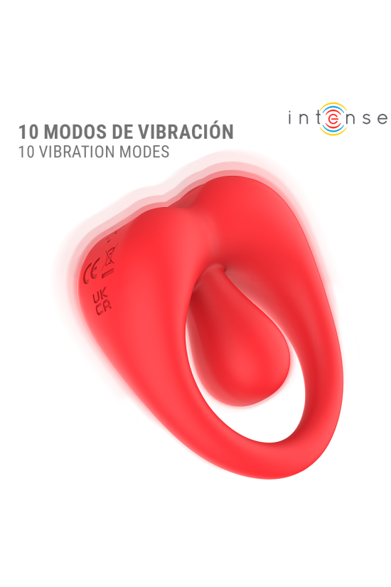 INTENSE - RUSSELL ANILLO VIBRADOR CON ESTIMULACIÓN DE CLÍTORIS ROJO