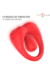 INTENSE - RUSSELL ANILLO VIBRADOR CON ESTIMULACIÓN DE CLÍTORIS ROJO