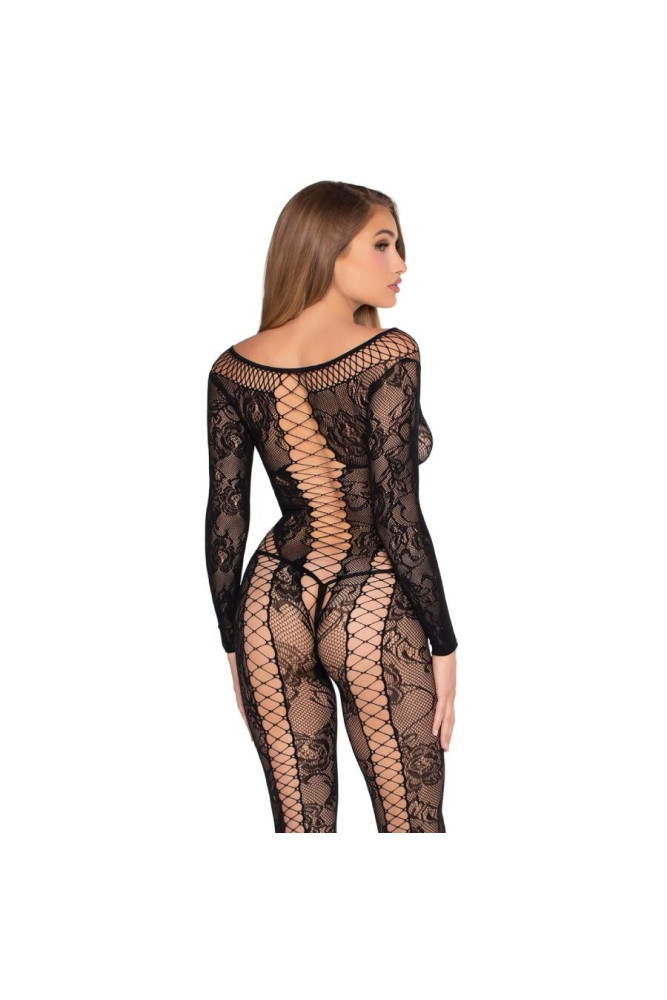 LEG AVENUE - 89369 TUTA IN RETE E PIZZO NERA - TAGLIA UNICA