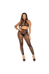 LEG AVENUE - 89372 CROP TOP E COLLANT SENZA CAVALLO NERO - TAGLIA UNICA