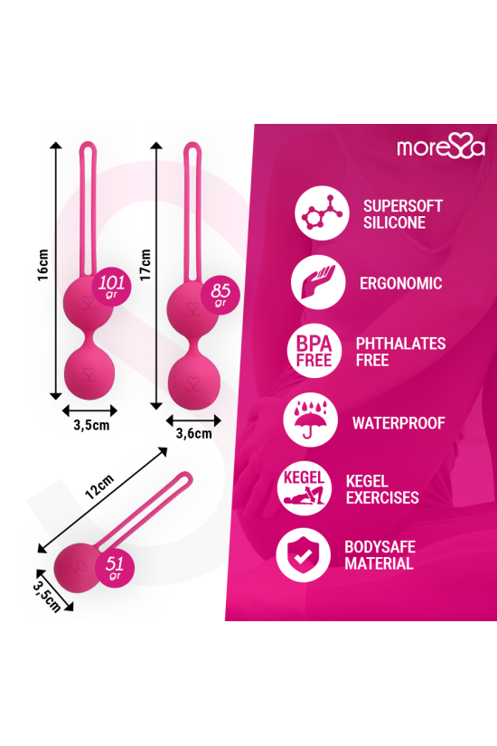 MORESSA - SET OSIAN PREMIUM SILICONE ROSA (Osian One - 51 g | Osian Two - 101 g | Osian Three 85 g)
