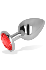 OHMAMA - PLUG ANALE CON CRISTALLO ROSSO 8 CM
