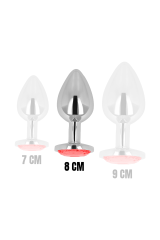 OHMAMA - PLUG ANALE CON CRISTALLO ROSSO 8 CM