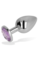 OHMAMA - PLUG ANALE CON CRISTALLO VIOLA 8 CM