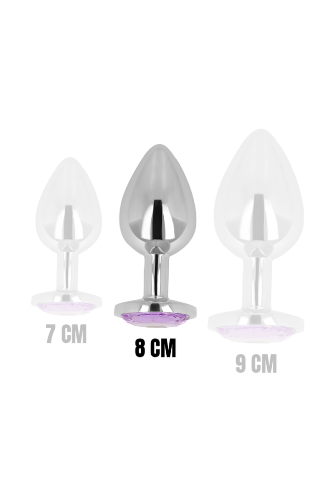 OHMAMA - PLUG ANALE CON CRISTALLO VIOLA 8 CM