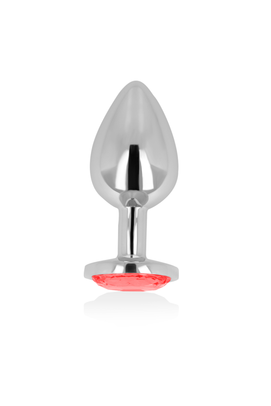 OHMAMA - PLUG ANALE CON CRISTALLO ROSSO 8 CM